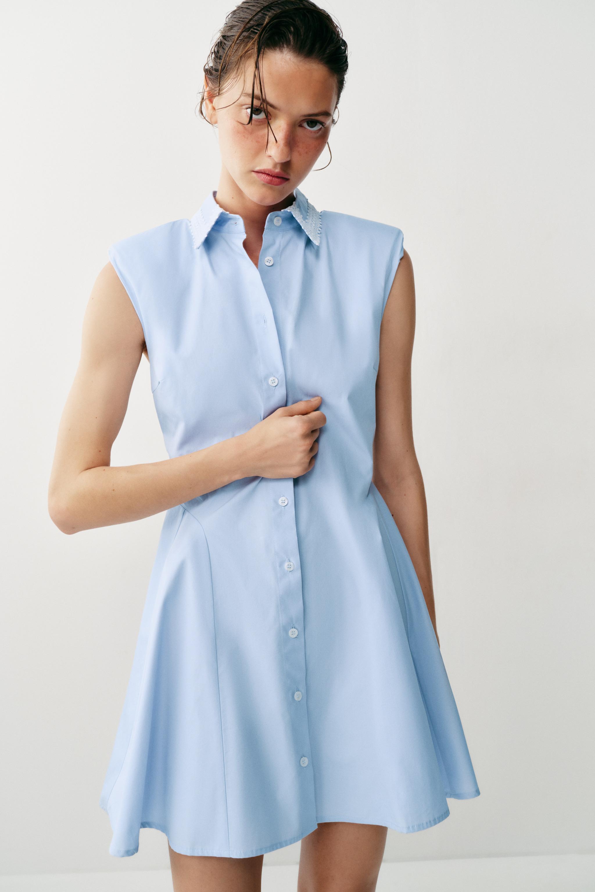 SHOULDER PAD SHIRT DRESS
